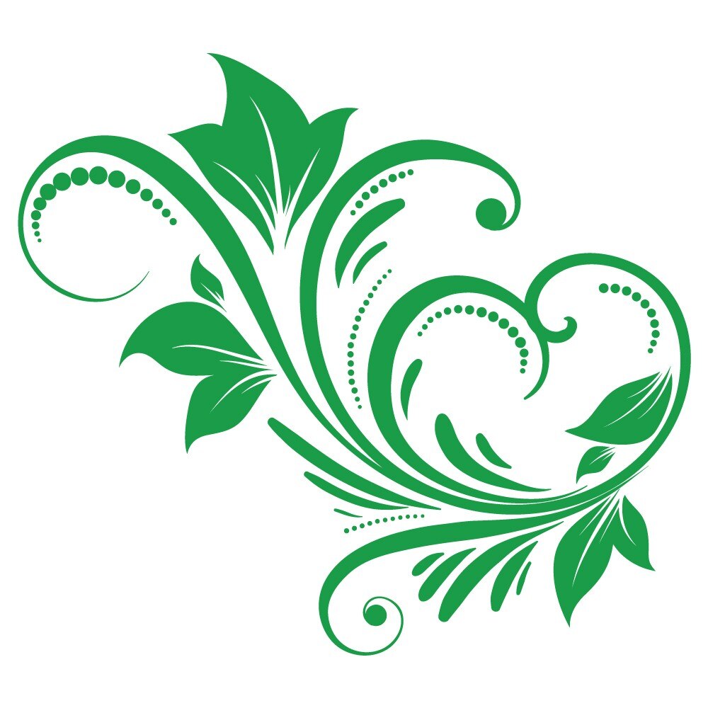 Sticker auto - Decoratiune cu frunze - Verde - 50x45 cm