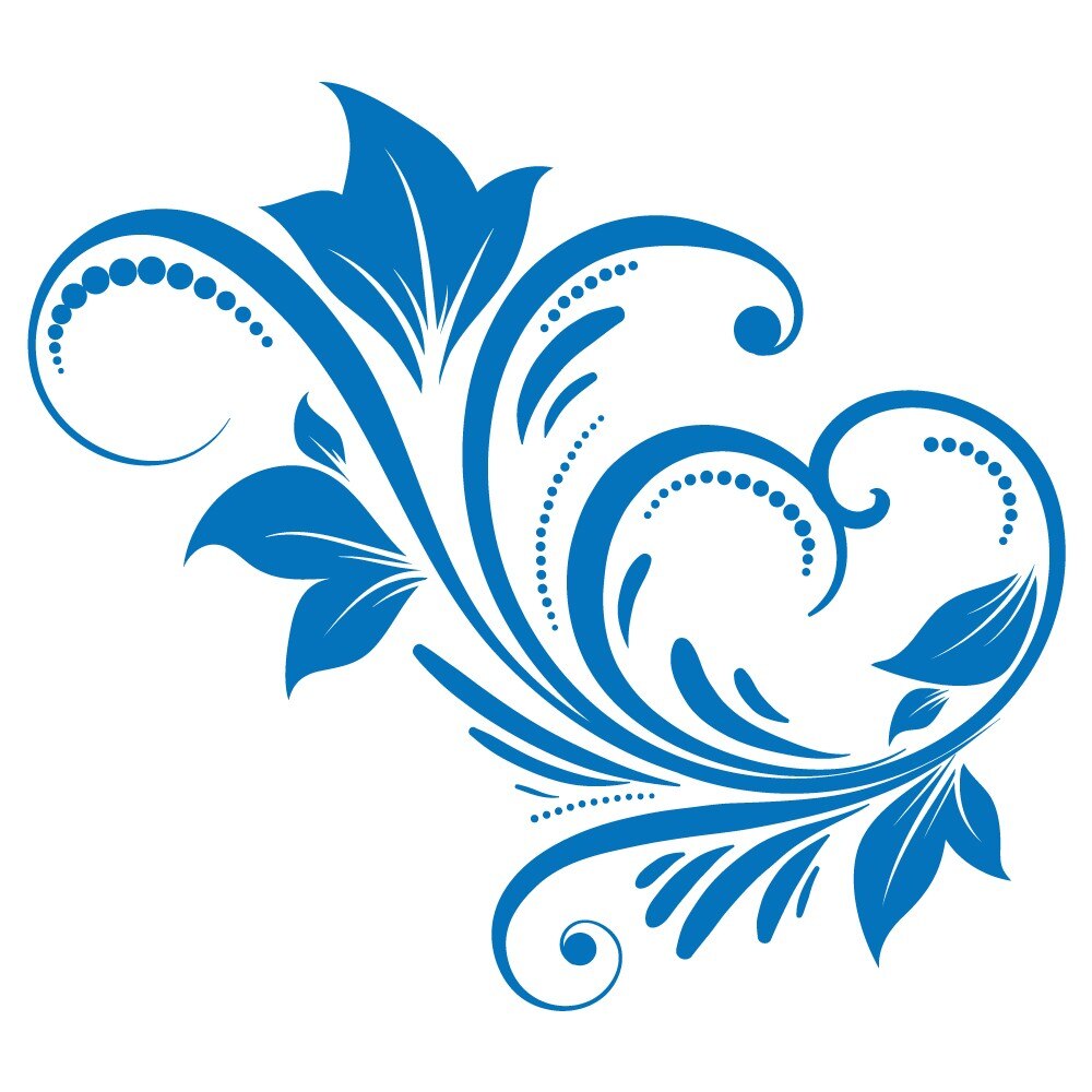 Sticker auto - Decoratiune cu frunze - Albastru - 50x45 cm