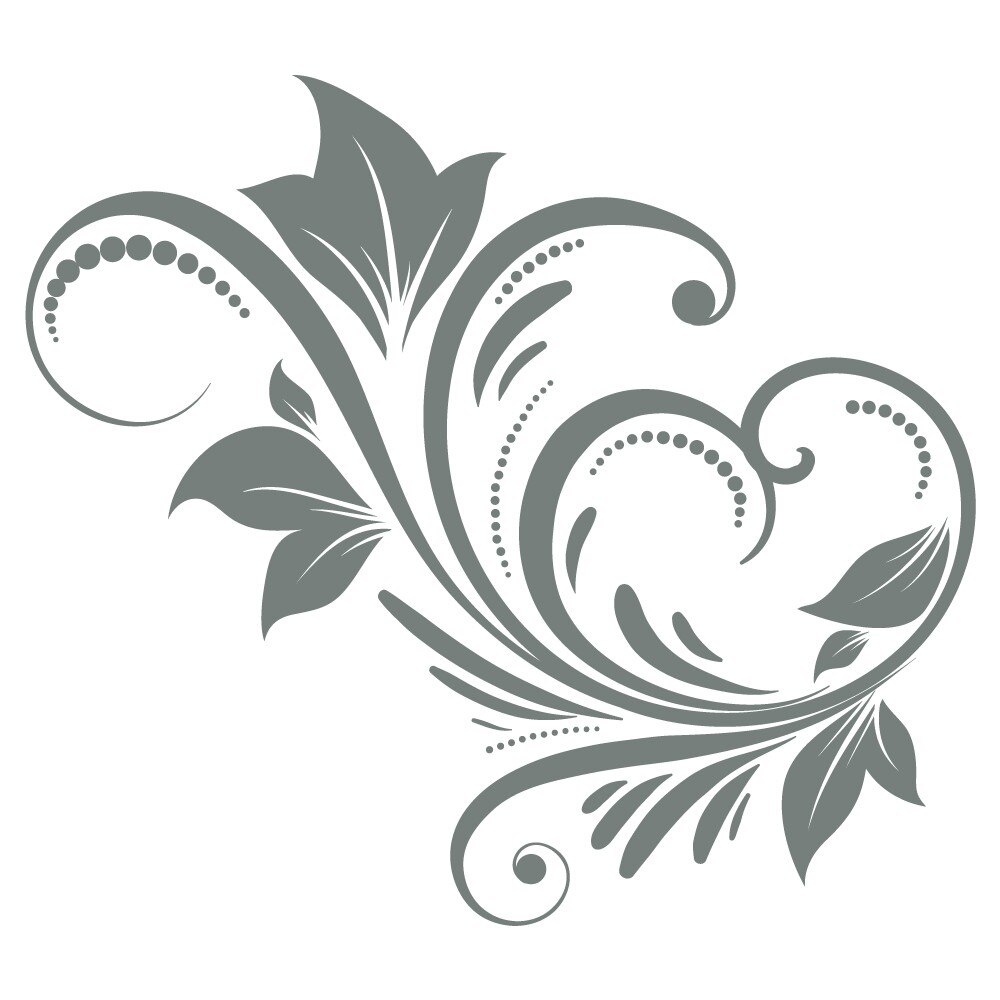 Sticker auto - Decoratiune cu frunze - Gri Metal - 50x45 cm