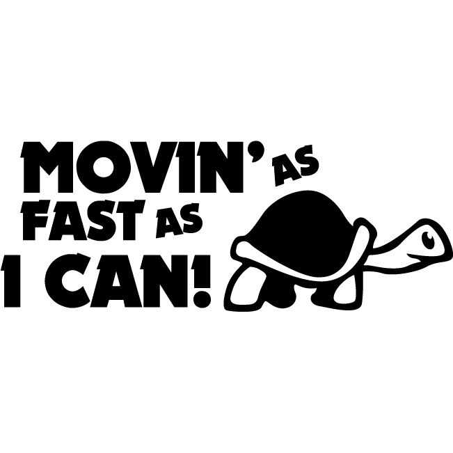 Sticker auto - Movin' - Negru - 35x13 cm