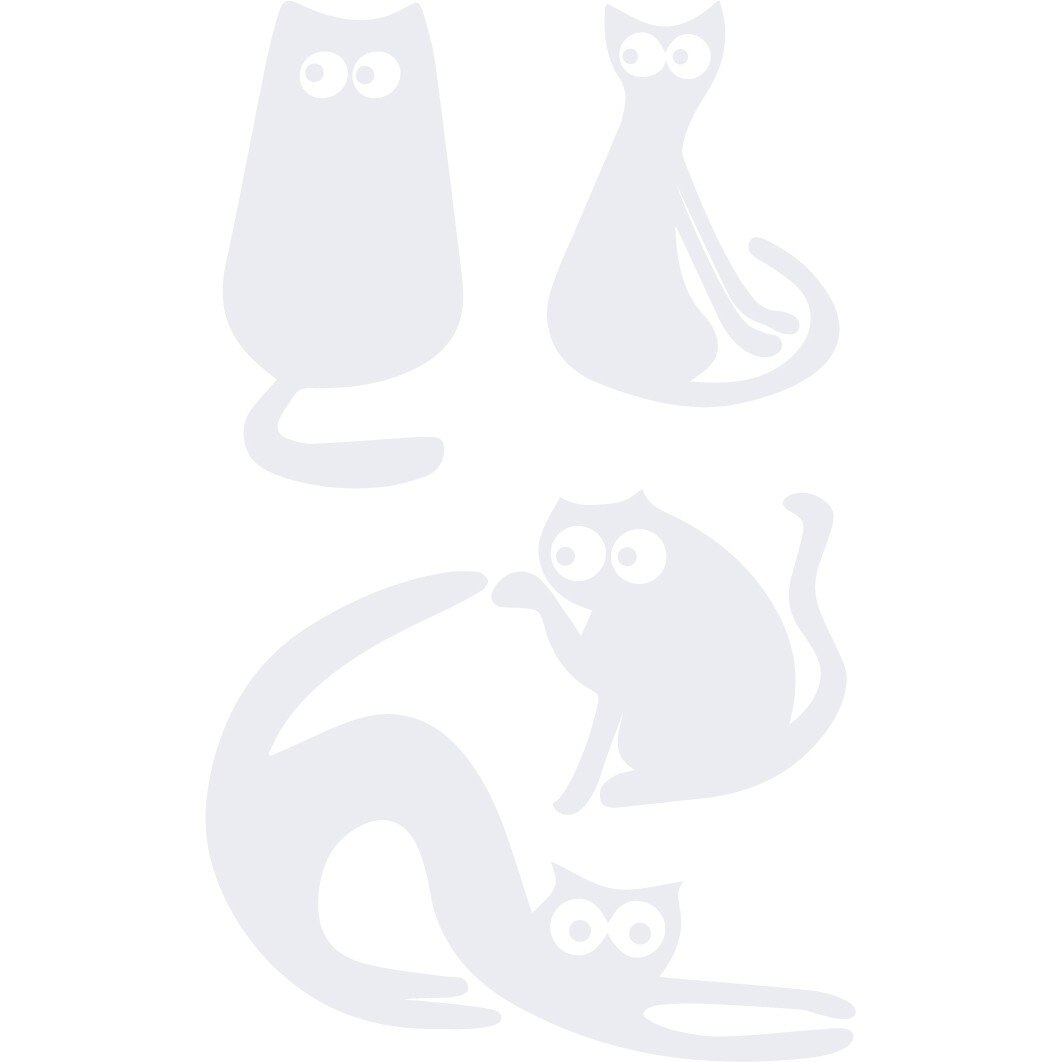 Sticker auto - Pisicute dragute (pachet) - Alb polar - 18x30 cm