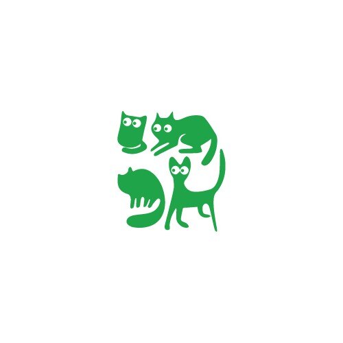 Sticker auto - Pisici speriate (pachet) - Verde - 30x33 cm