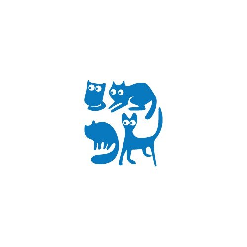 Sticker auto - Pisici speriate (pachet) - Albastru - 30x33 cm