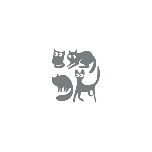 Sticker auto - Pisici speriate (pachet) - Gri Metal - 30x33 cm