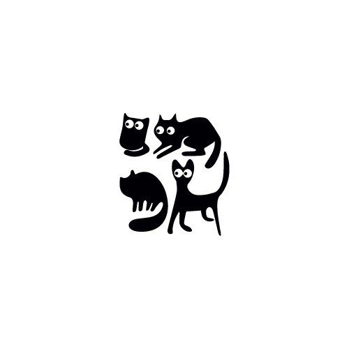 Sticker auto - Pisici speriate (pachet) - Negru - 30x33 cm