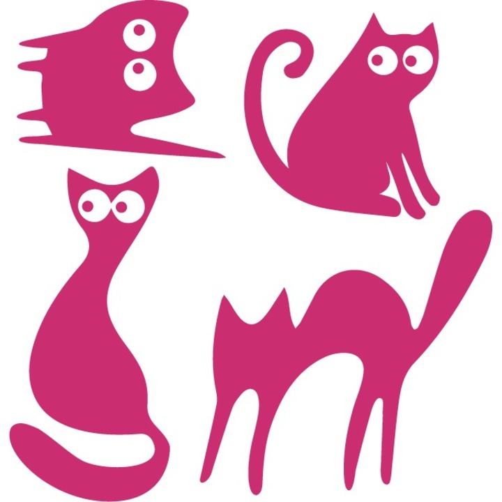 Autómatrica - Ijedt macskák (csomag) - Magenta - 30x31 cm