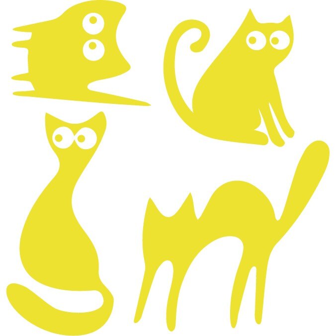 Sticker auto - Pisicute speriate (pachet) - Lemon - 30x31 cm