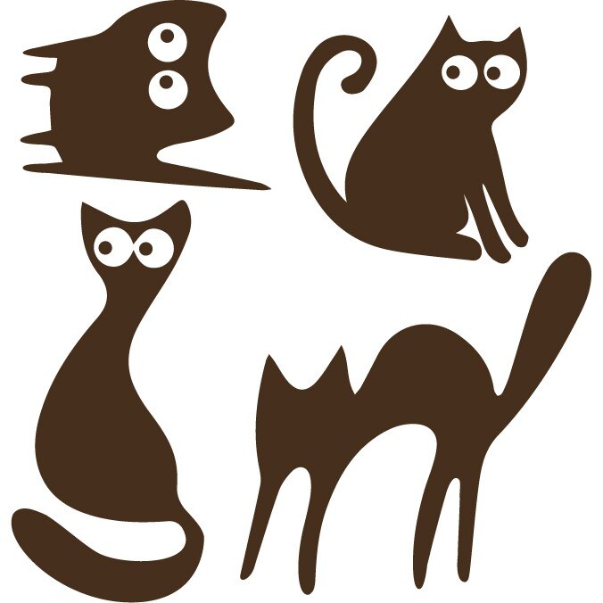 Sticker auto - Pisicute speriate (pachet) - Choco - 30x31 cm