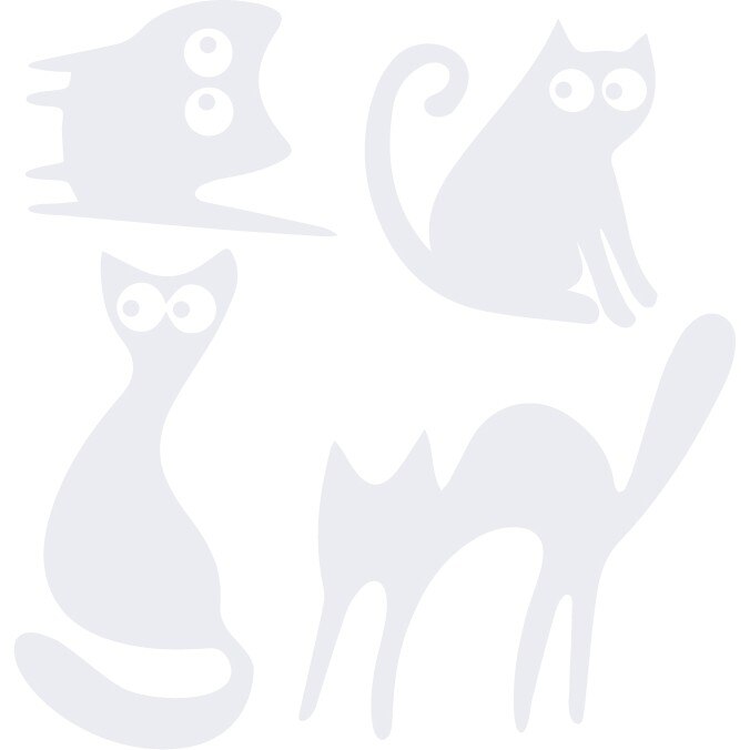 Sticker auto - Pisicute speriate (pachet) - Alb polar - 30x31 cm