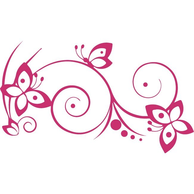 Sticker auto - Familie de fluturi - Magenta - 50x29 cm