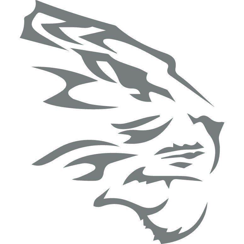 Sticker auto - Cap de tigru - Gri Metal - 50x60 cm