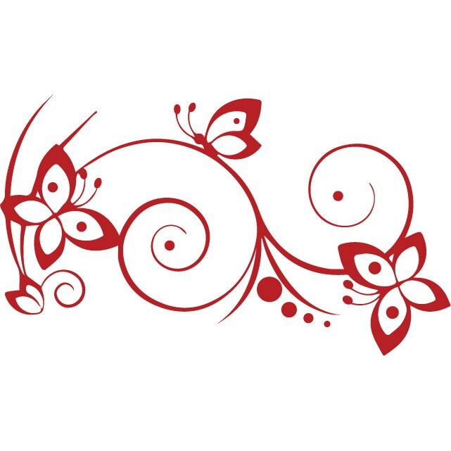 Sticker auto - Familie de fluturi - Rosu Cardinal - 50x29 cm