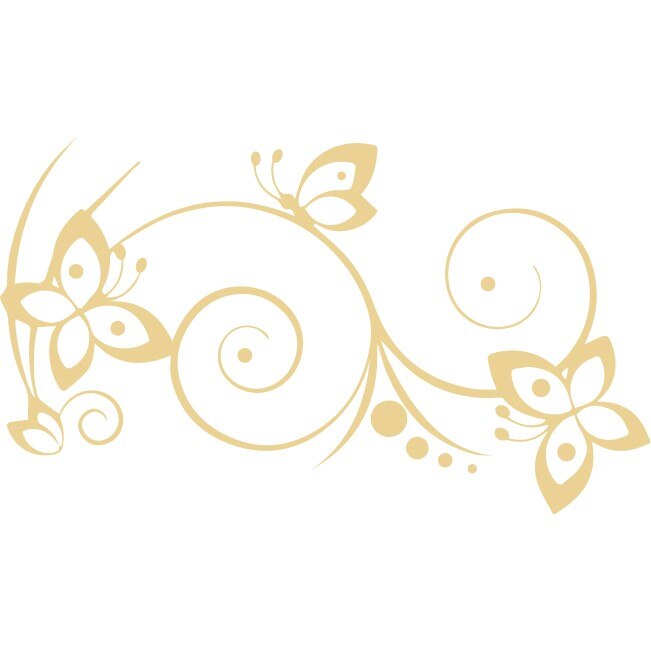 Sticker auto - Familie de fluturi - Bej - 50x29 cm