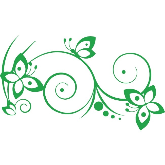 Sticker auto - Familie de fluturi - Verde - 50x29 cm