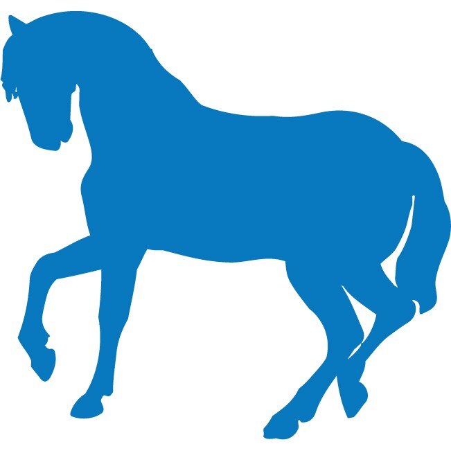 Calul - Sticker Decorativ - Albastru - 115 x 110 cm
