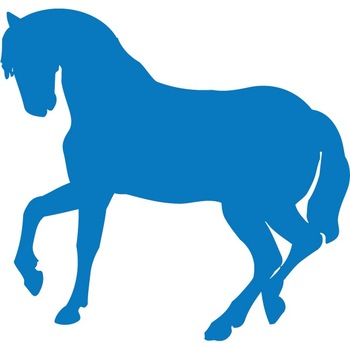 Calul - Sticker Decorativ - Albastru - 115 x 110 cm Calul - Sticker Decorativ - Albastru - 115 x 110 cm