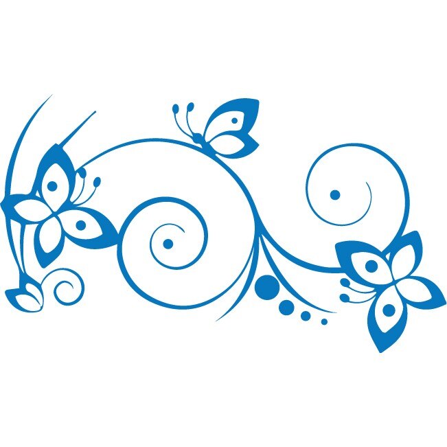 Sticker auto - Familie de fluturi - Albastru - 50x29 cm