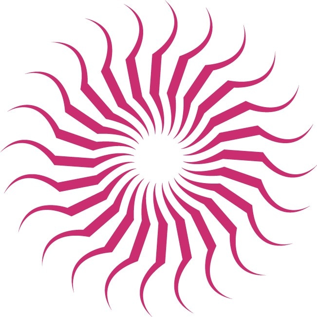 Soarele abstract - Sticker Decorativ - Magenta - 110 x 110 cm