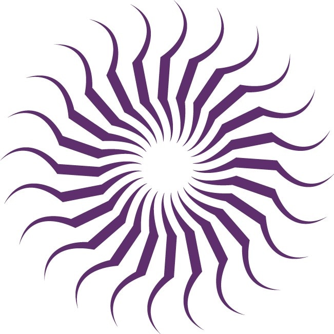Soarele abstract - Sticker Decorativ - Indigo - 110 x 110 cm