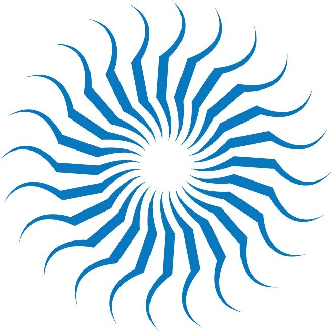 Soarele abstract - Sticker Decorativ - Albastru - 83 x 83 cm