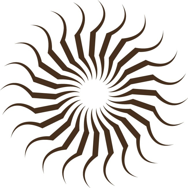 Soarele abstract - Sticker Decorativ - Choco - 110 x 110 cm