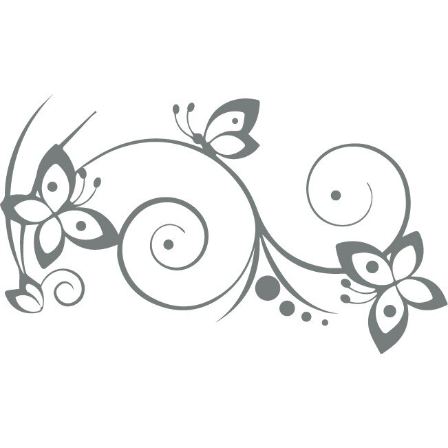 Sticker auto - Familie de fluturi - Gri Metal - 50x29 cm