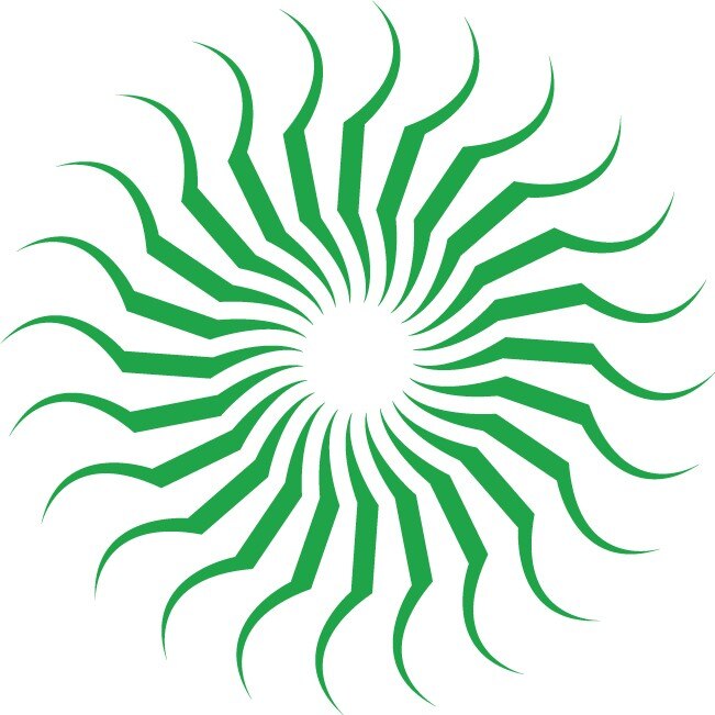 Soarele abstract - Sticker Decorativ - Verde - 110 x 110 cm