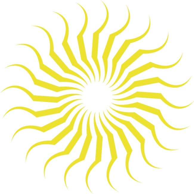 Soarele abstract - Sticker Decorativ - Lemon - 83 x 83 cm