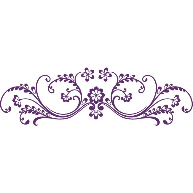 Sticker auto - Motiv floral - Indigo - 50x15 cm