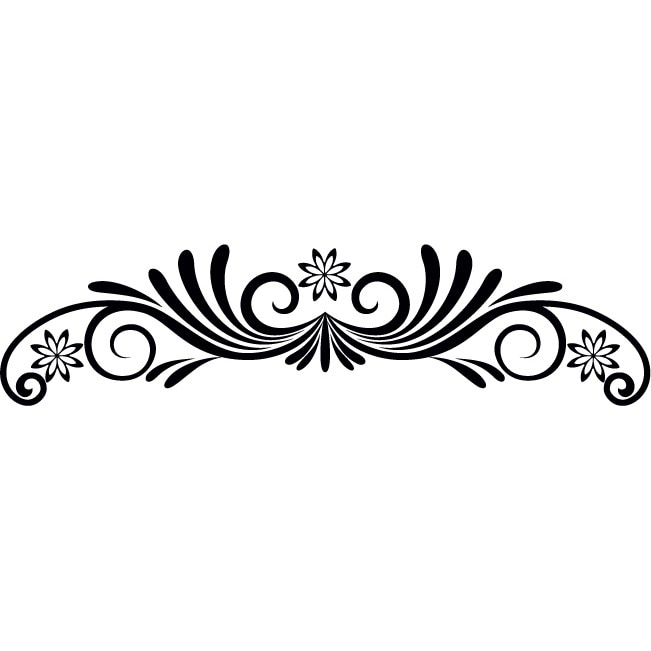 Sticker auto - Floare la moda - Negru - 50x12 cm