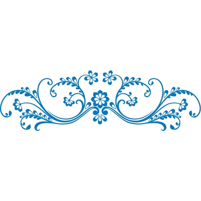 Sticker auto - Motiv floral - Albastru - 50x15 cm