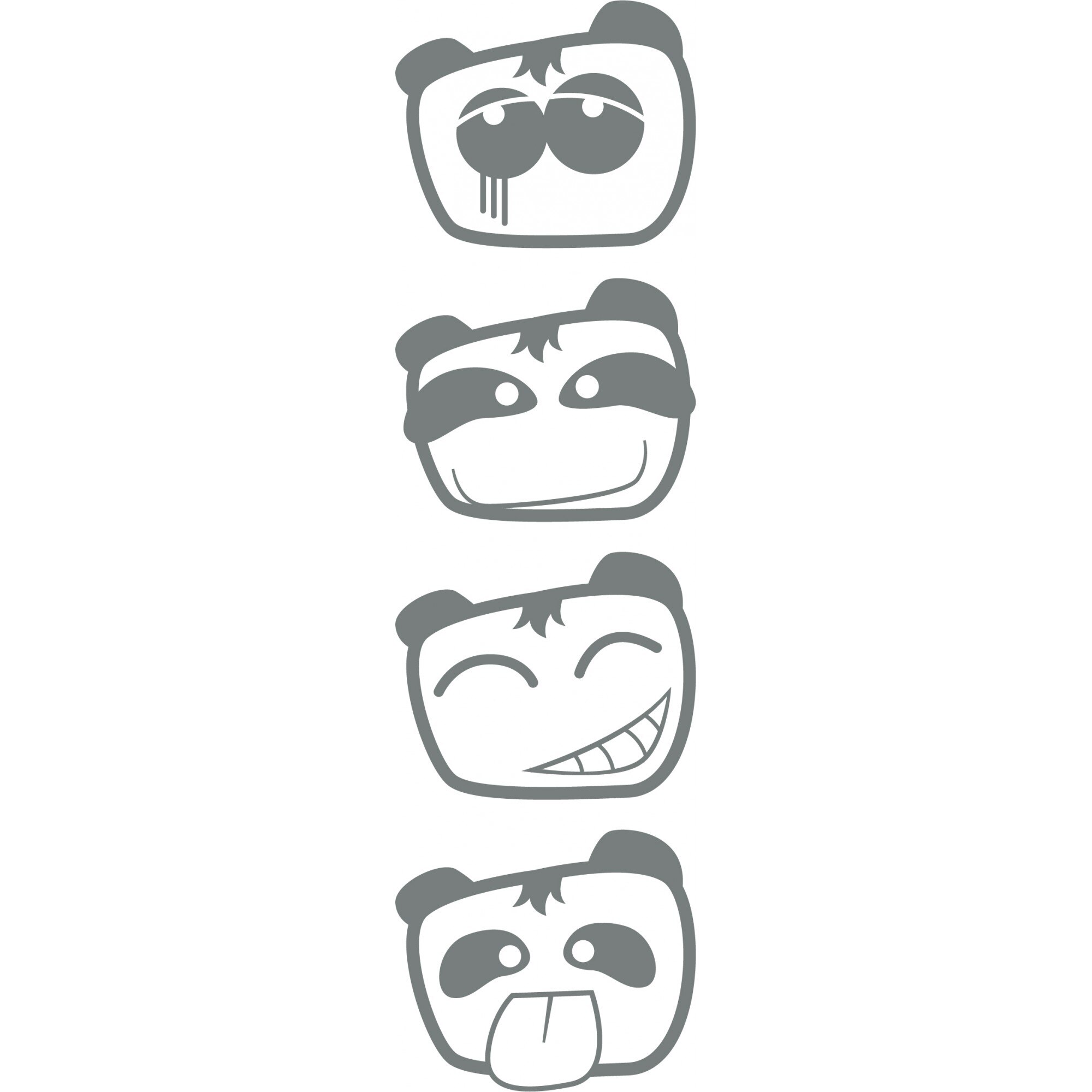 Sticker auto - Dispozitii 2 (pachet) - Gri Metal - 4buc 10x8 cm