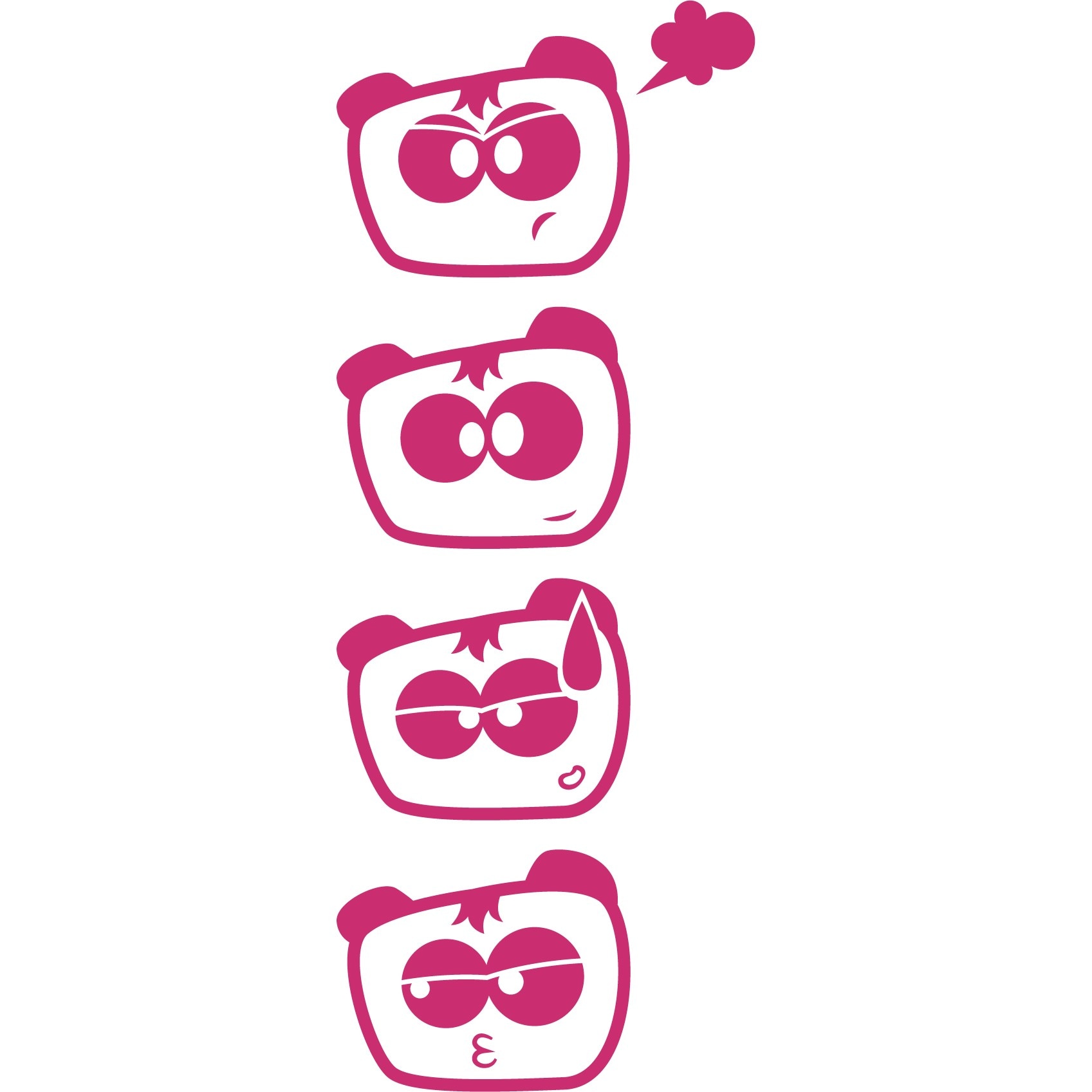 Sticker auto - Dispozitii 1 (pachet) - Magenta - 4buc 10x8 cm