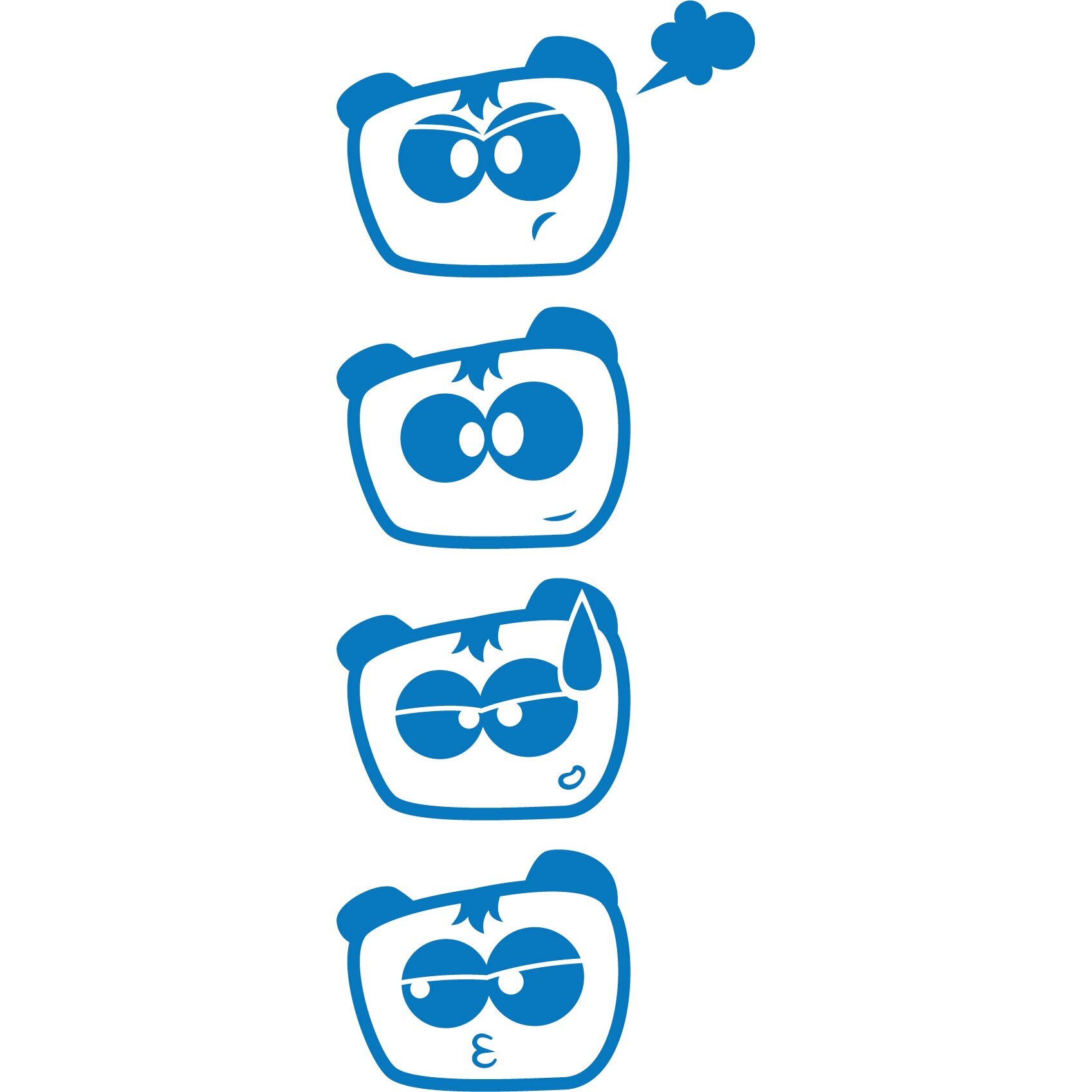 Sticker auto - Dispozitii 1 (pachet) - Albastru - 4buc 10x8 cm