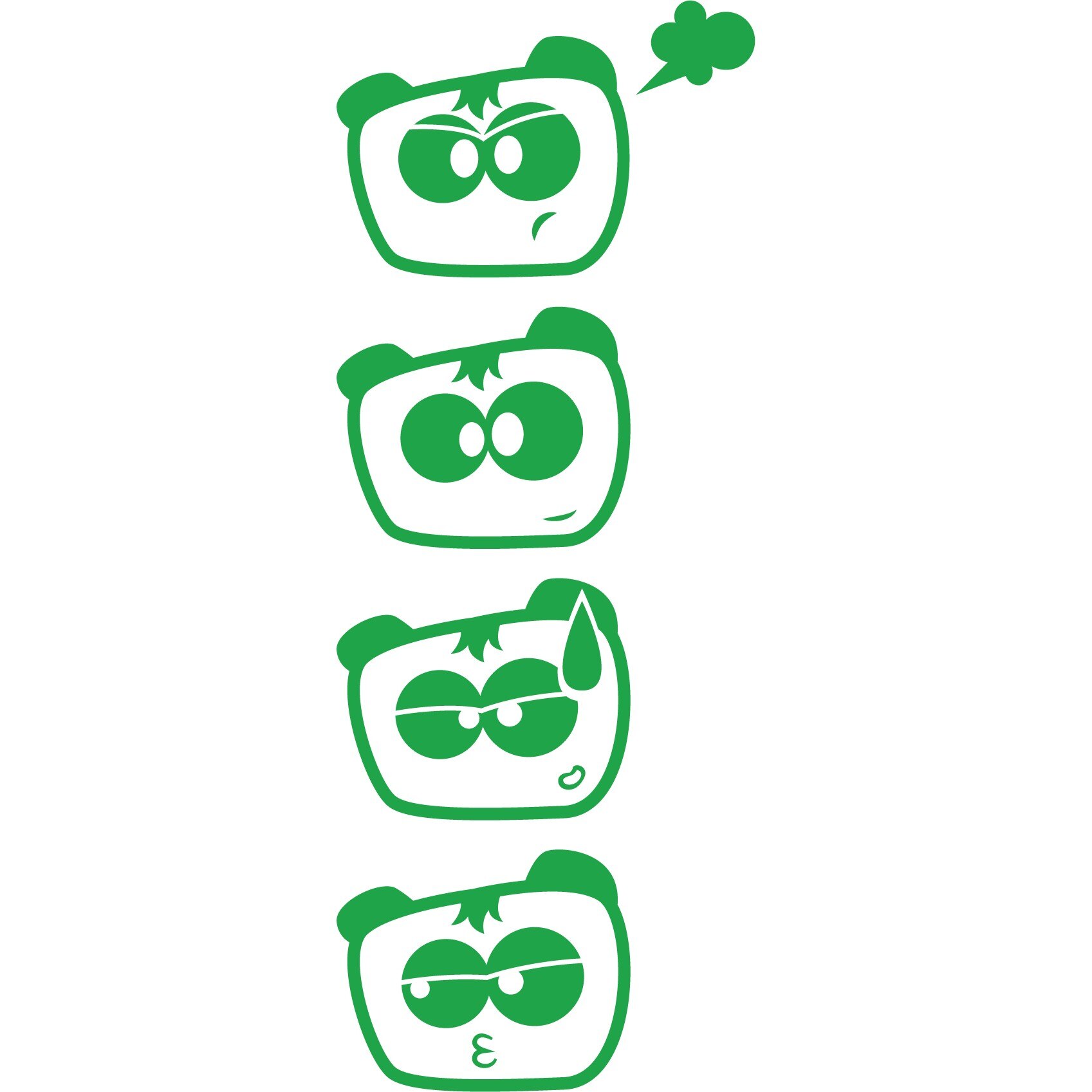 Sticker auto - Dispozitii 1 (pachet) - Verde - 4buc 10x8 cm