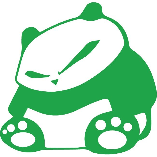 Sticker auto - Ursuletul Panda - Verde - 25x25 cm