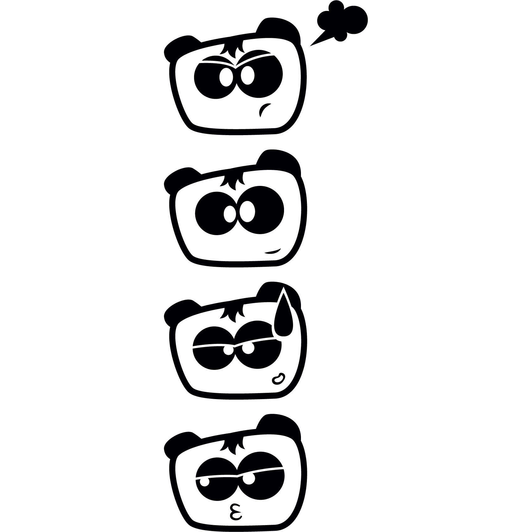 Sticker auto - Dispozitii 1 (pachet) - Negru - 4buc 10x8 cm