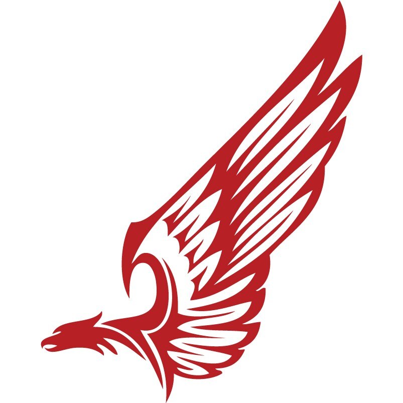 Vulturul tribal - Sticker Decorativ - Rosu Cardinal - 83 x 104 cm