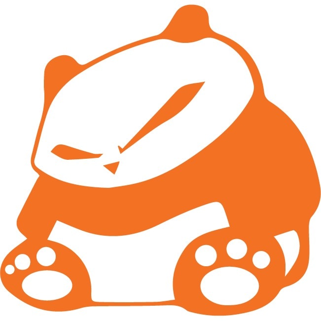 Sticker auto - Ursuletul Panda - Portocaliu - 25x25 cm