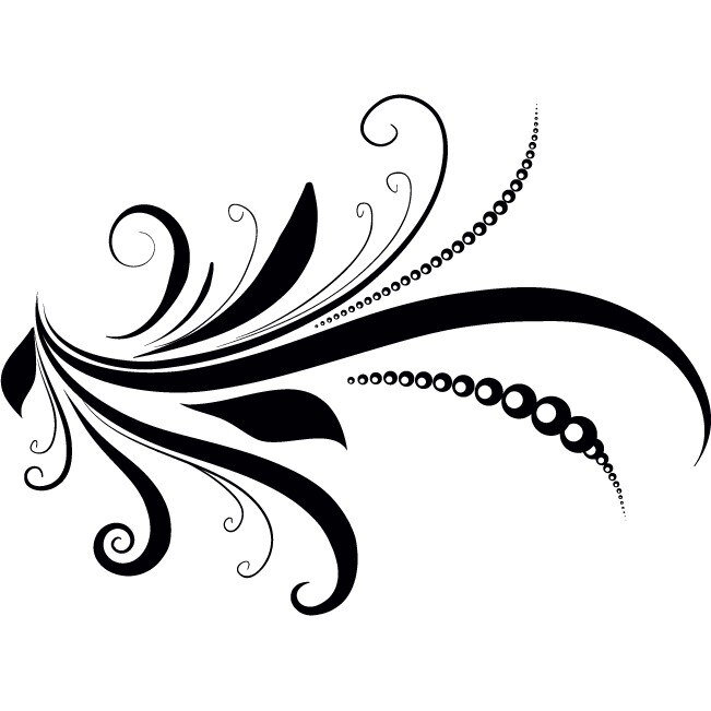 Flori cu margele - Sticker Decorativ - Negru - 113 x 83 cm