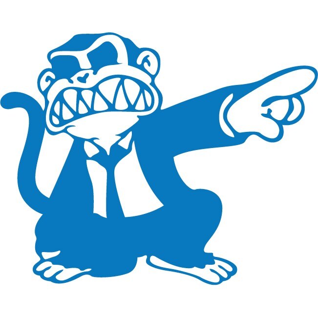 Sticker auto - Maimuta nervoasa - Albastru - 25x20 cm