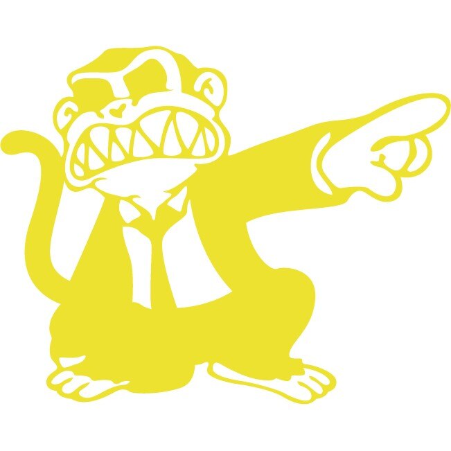 Sticker auto - Maimuta nervoasa - Lemon - 25x20 cm