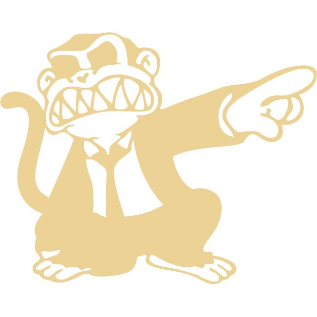 Sticker auto - Maimuta nervoasa - Bej - 25x20 cm