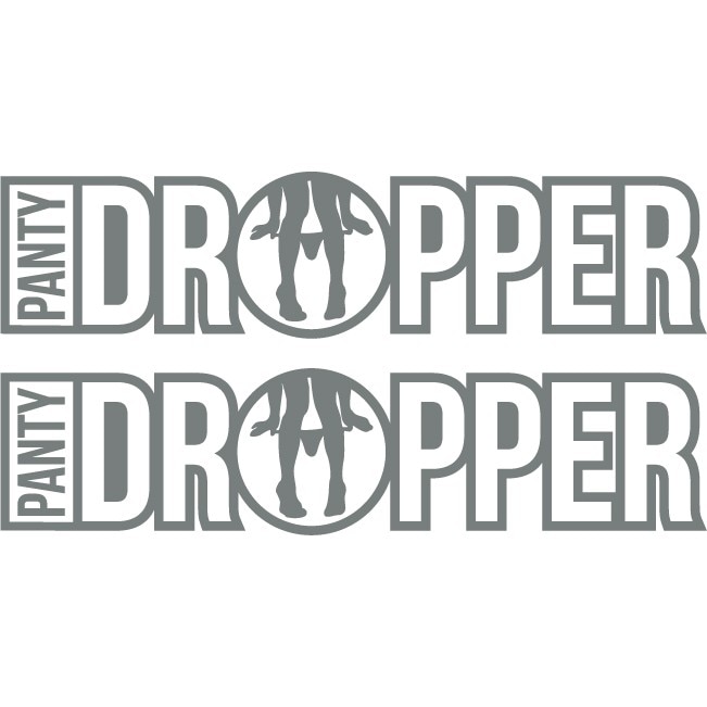 Sticker auto - Panty Dropper - Gri Metal - 2buc 25x6 cm