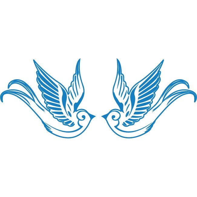 Sticker auto - Randunici (pachet) - Albastru - 2buc 18x15 cm