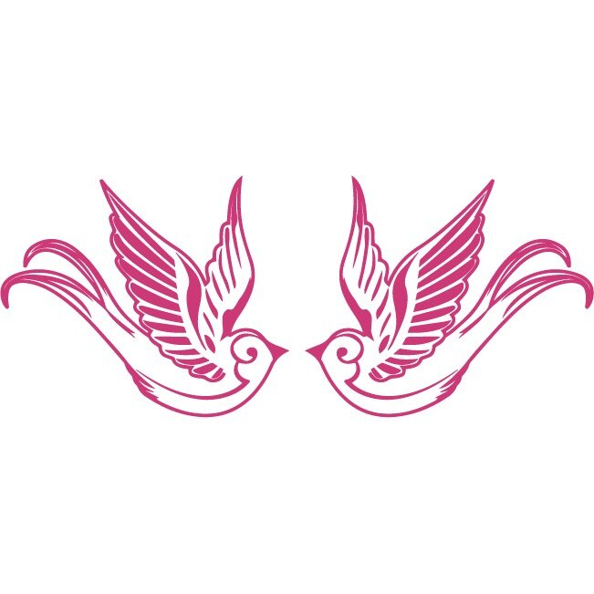 Sticker auto - Randunici (pachet) - Magenta - 2buc 18x15 cm