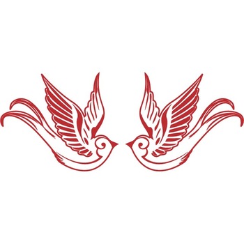 Sticker auto - Randunici (pachet) - Rosu Cardinal - 2buc 18x15 cm Sticker auto - Randunici (pachet) - Rosu Cardinal - 2buc 18x15 cm