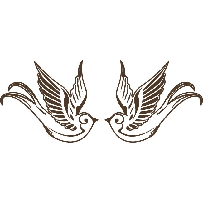 Sticker auto - Randunici (pachet) - Choco - 2buc 18x15 cm