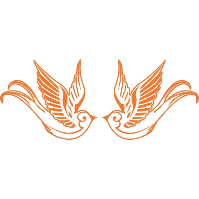 Sticker auto - Randunici (pachet) - Portocaliu - 2buc 18x15 cm