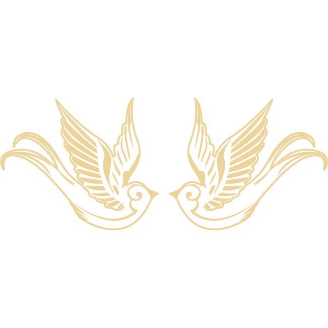 Sticker auto - Randunici (pachet) - Bej - 2buc 18x15 cm